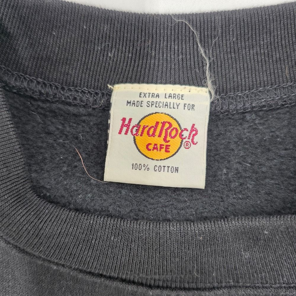Hard Rock Cafe Guangzhou Sweatshirt Mens XL Black Vintage Cotton Crewneck - Picture 4 of 4